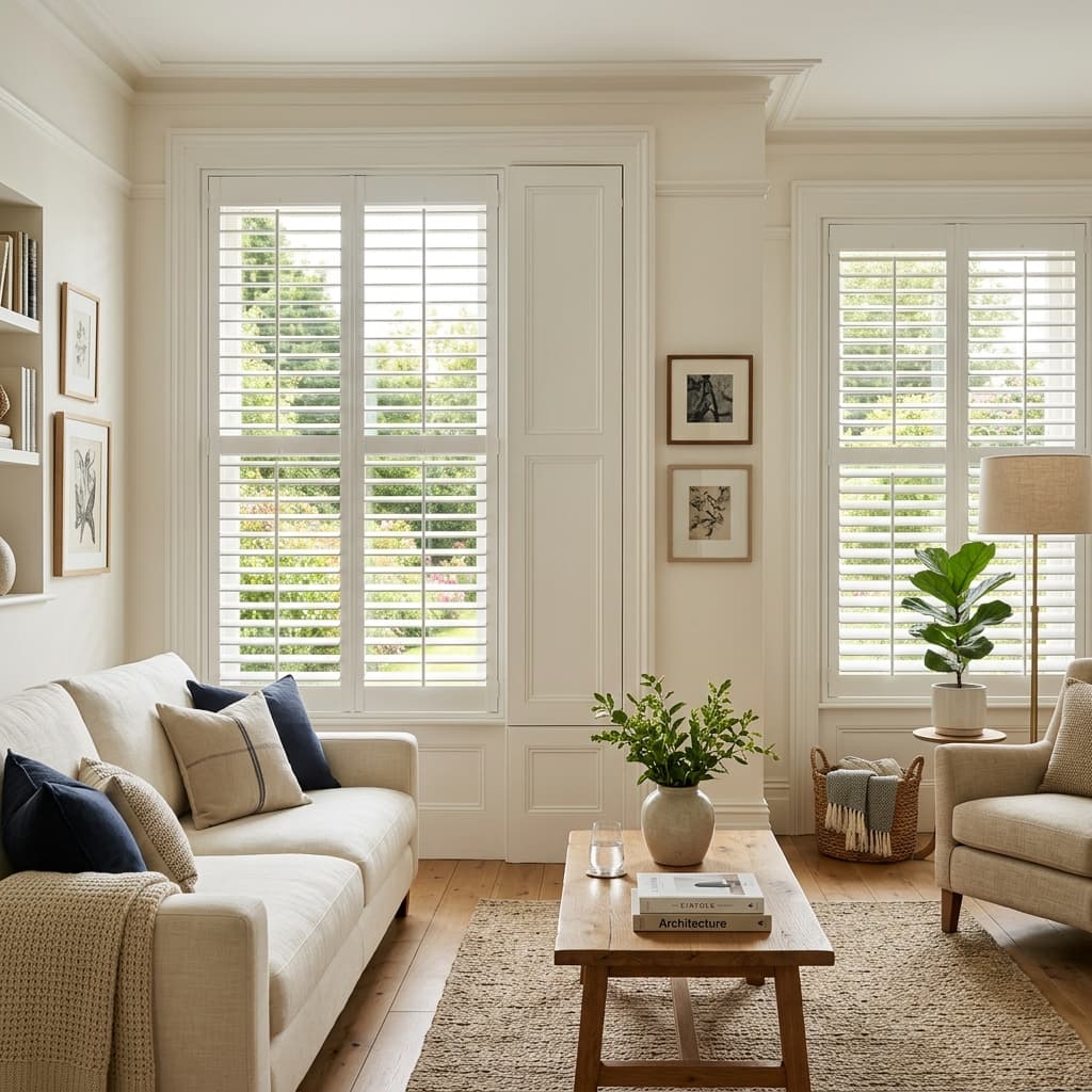 Plantation shutters in a Claremont period home